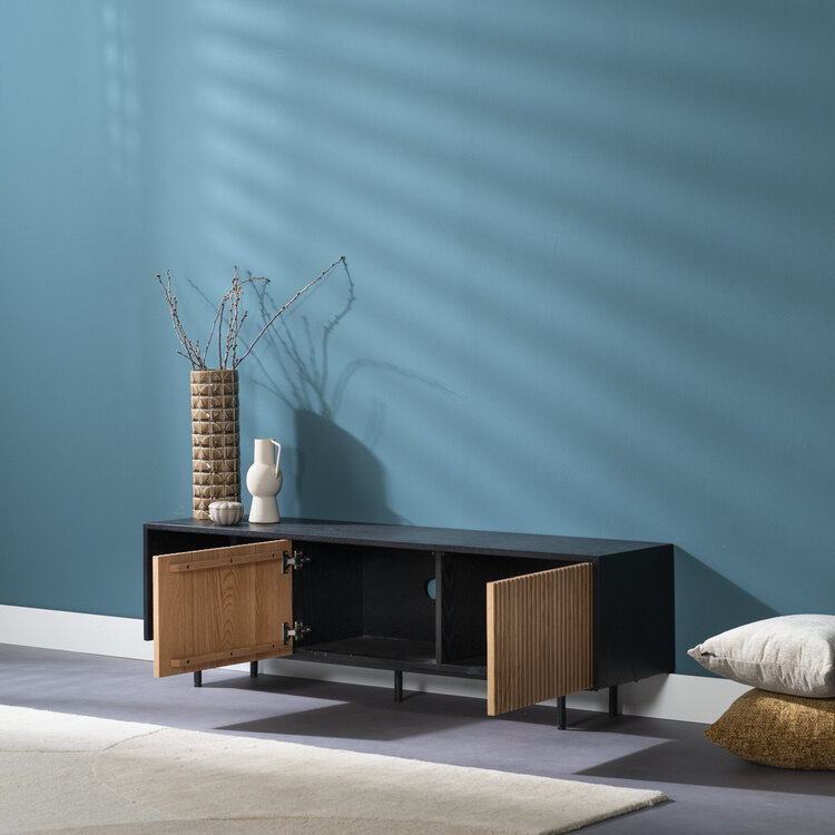 TV-Schrank Ray schwarz / Eiche hell 150 cm