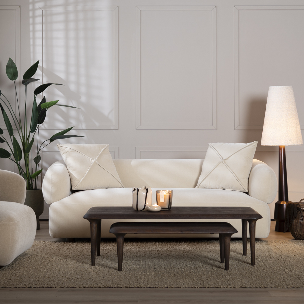 Samt Sofa Palermo 3-Sitzer beige