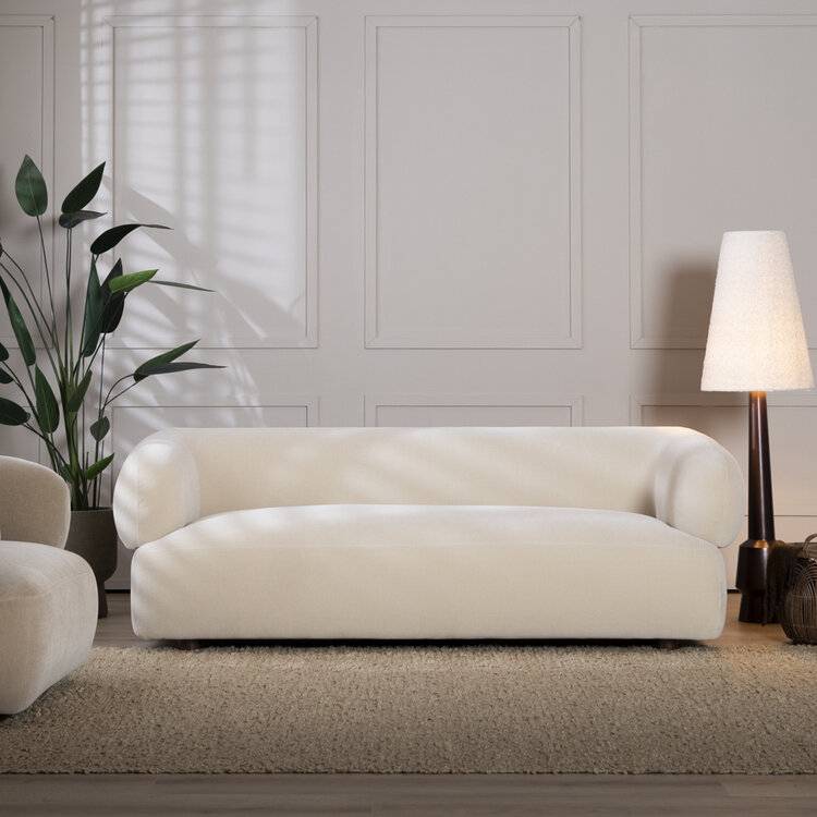 Samt Sofa Palermo 3-Sitzer beige