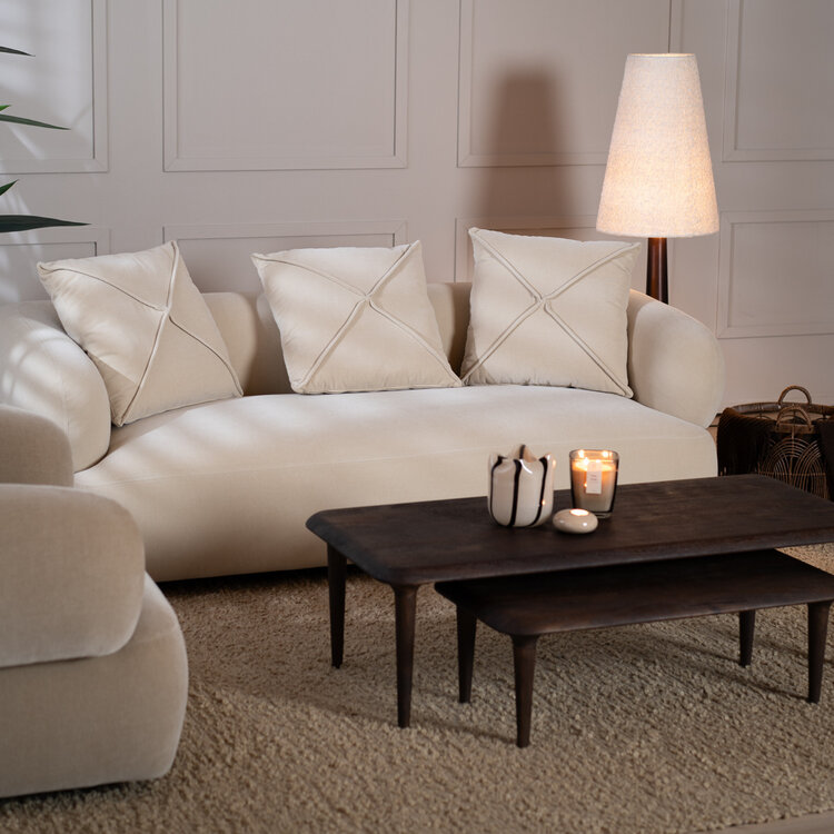 Samt Sofa Palermo 3-Sitzer beige