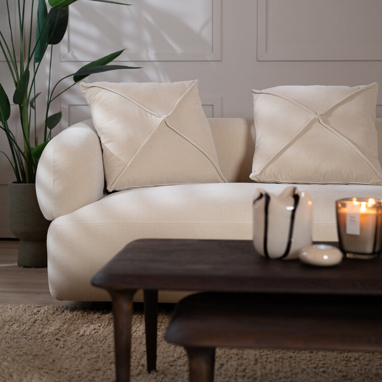 Samt Sofa Palermo 3-Sitzer beige