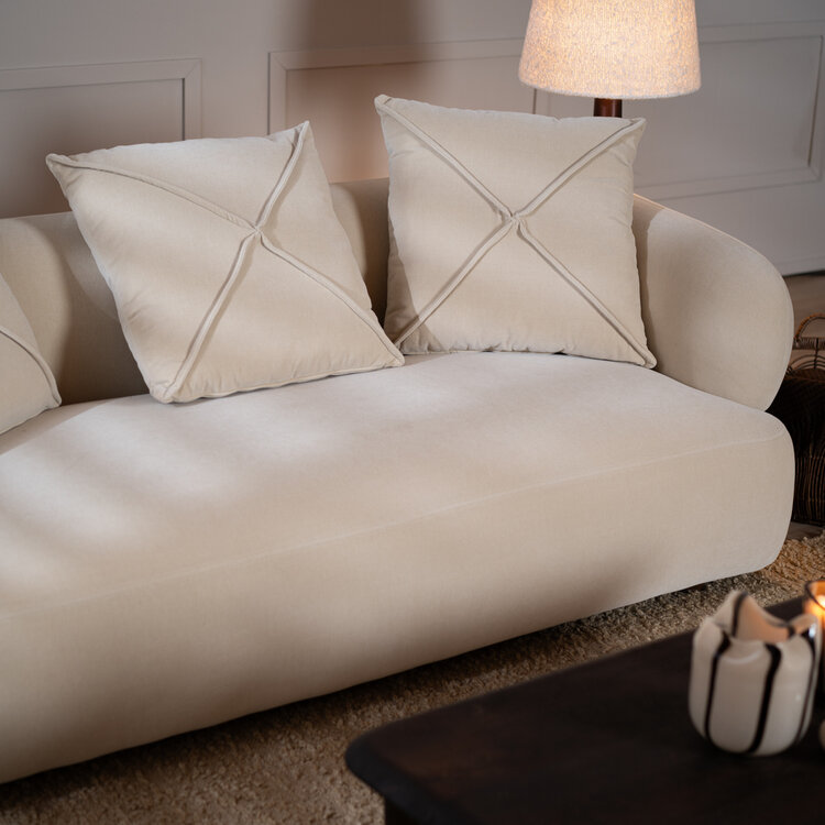 Samt Sofa Palermo 3-Sitzer beige