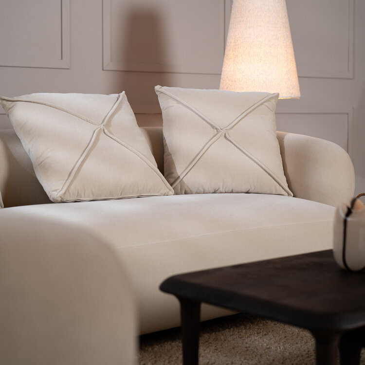 Samt Sofa Palermo 3-Sitzer beige