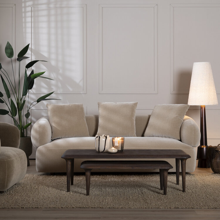 Samt Sofa Palermo 3-Sitzer taupe