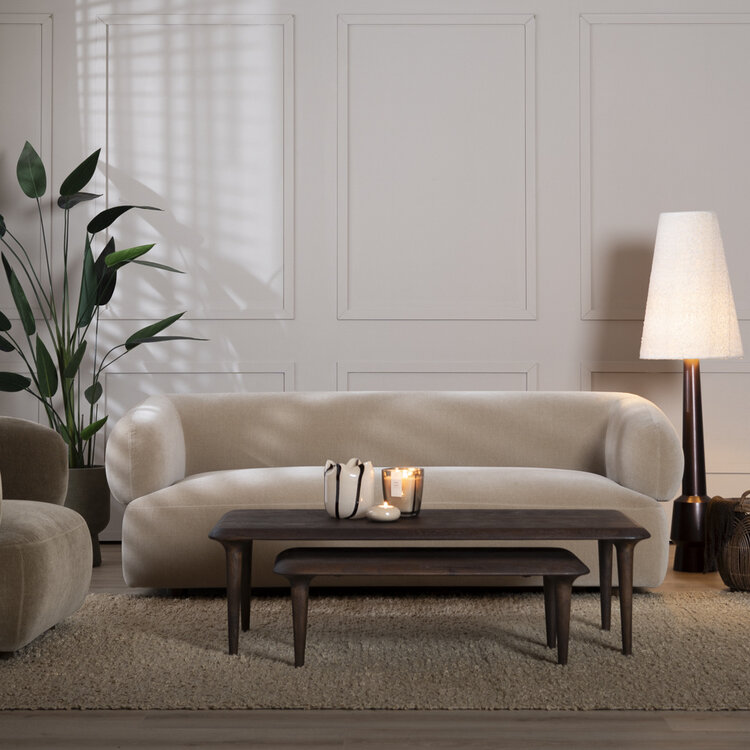 Samt Sofa Palermo 3-Sitzer taupe