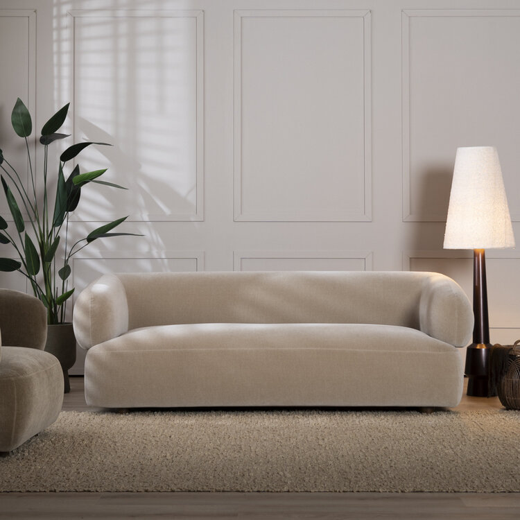 Samt Sofa Palermo 3-Sitzer taupe