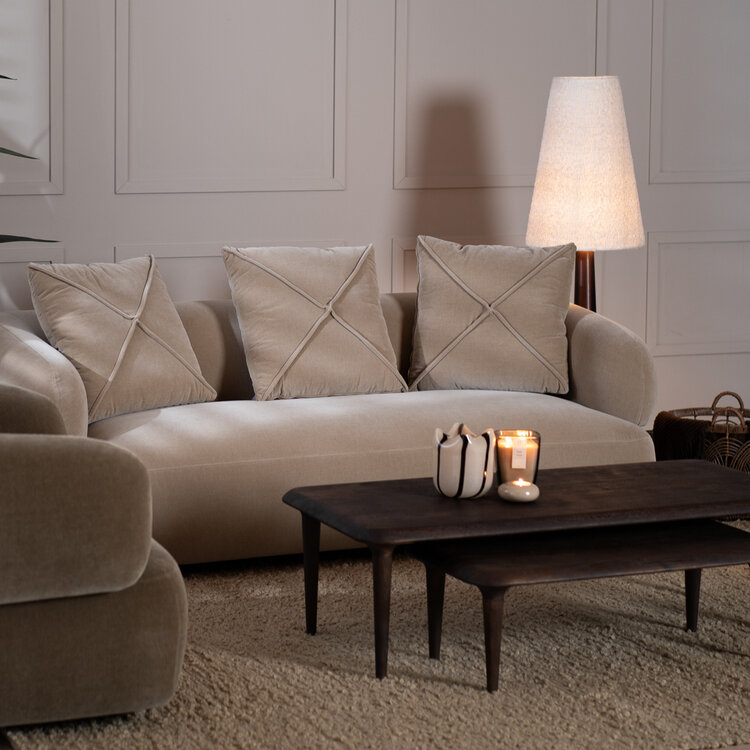 Samt Sofa Palermo 3-Sitzer taupe