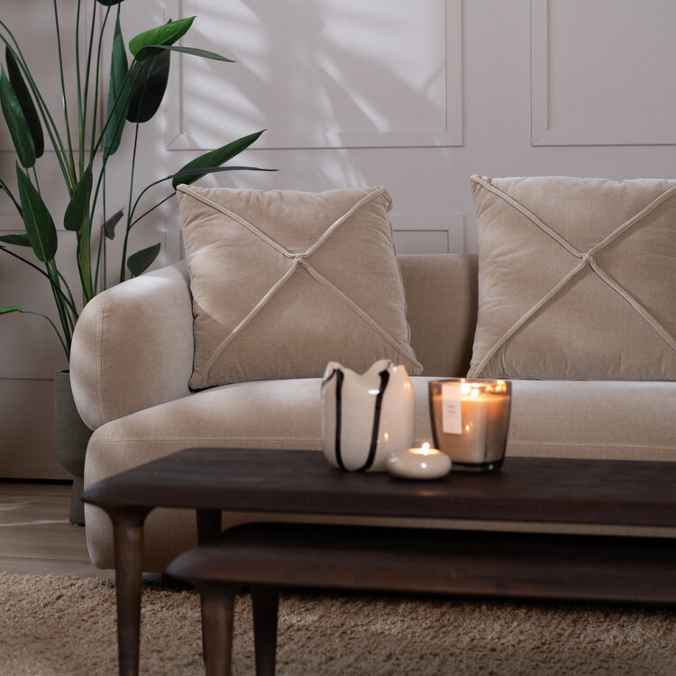 Samt Sofa Palermo 3-Sitzer taupe