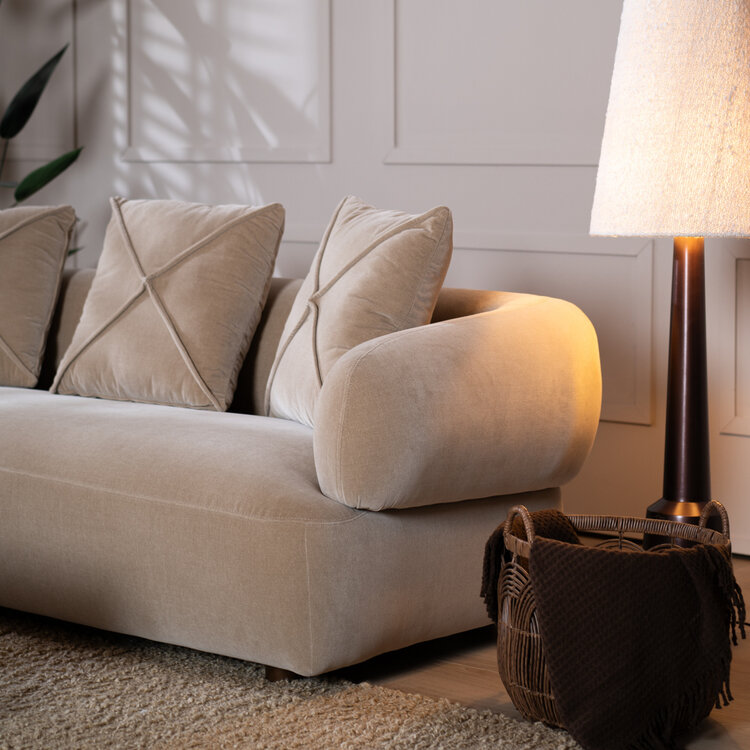 Samt Sofa Palermo 3-Sitzer taupe