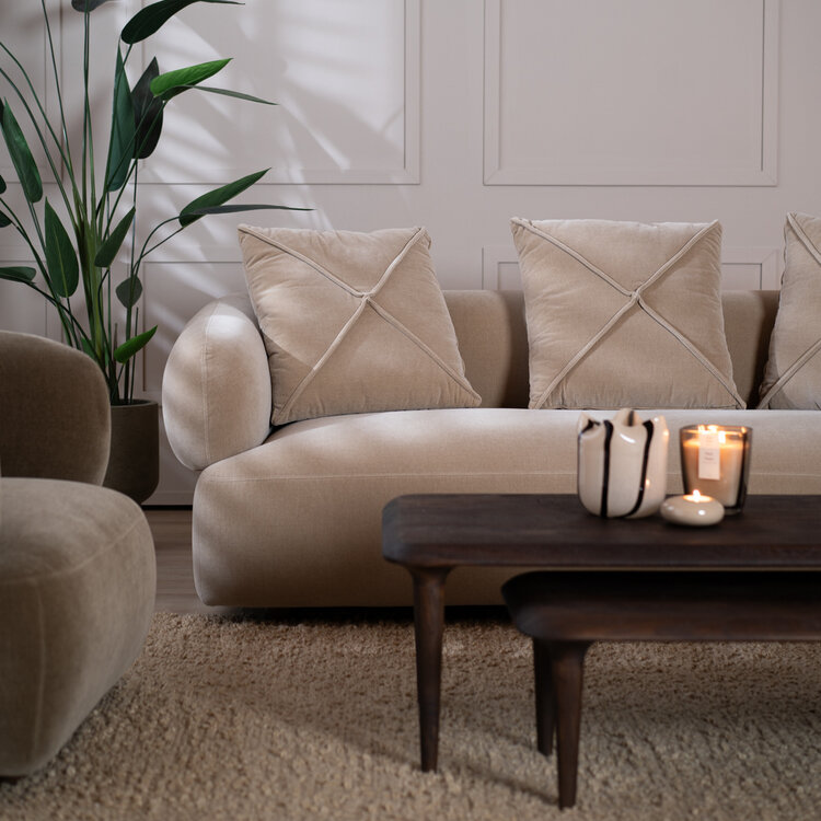 Samt Sofa Palermo 3-Sitzer taupe