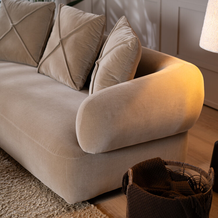 Samt Sofa Palermo 3-Sitzer taupe