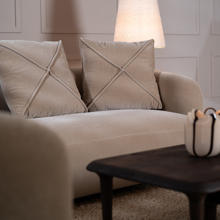 Samt Sofa Palermo 3-Sitzer taupe