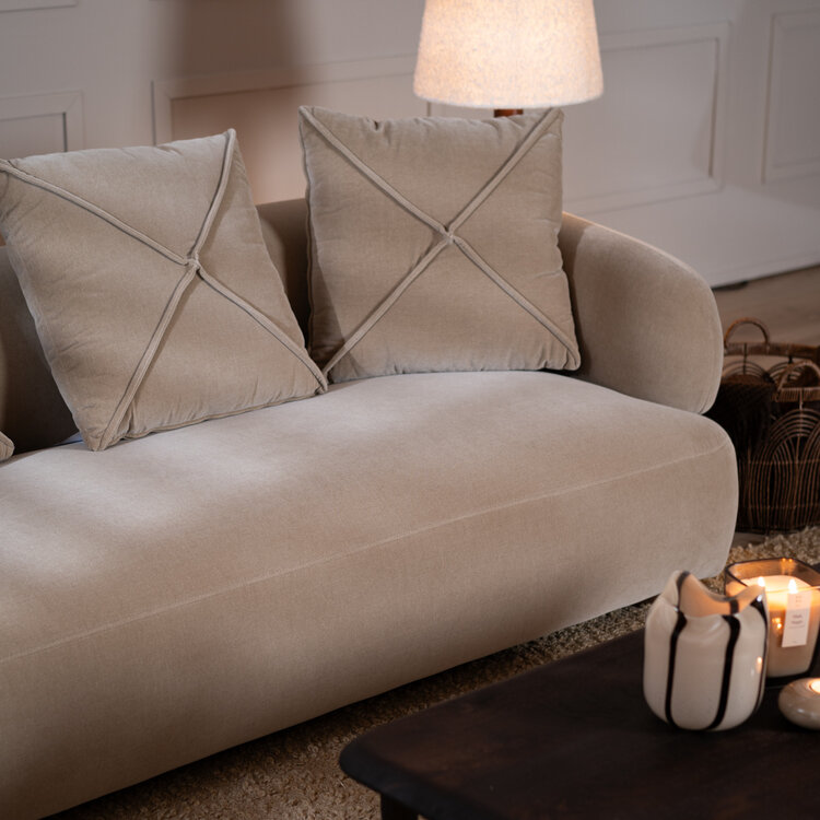 Samt Sofa Palermo 3-Sitzer taupe