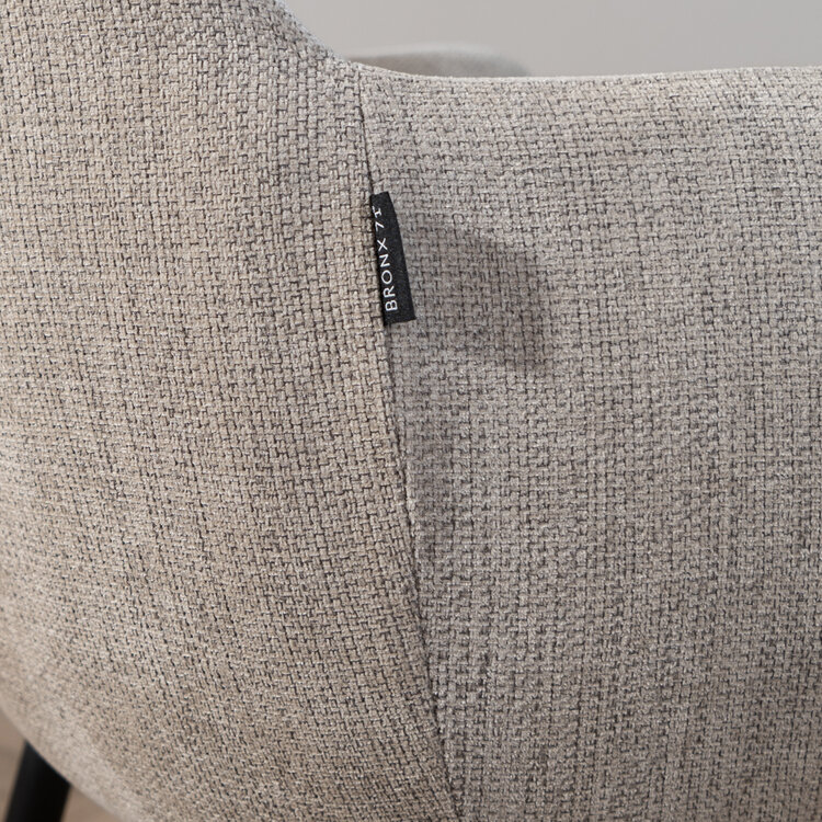 Esszimmerstuhl Lars recycelter Stoff mit Armlehne taupe