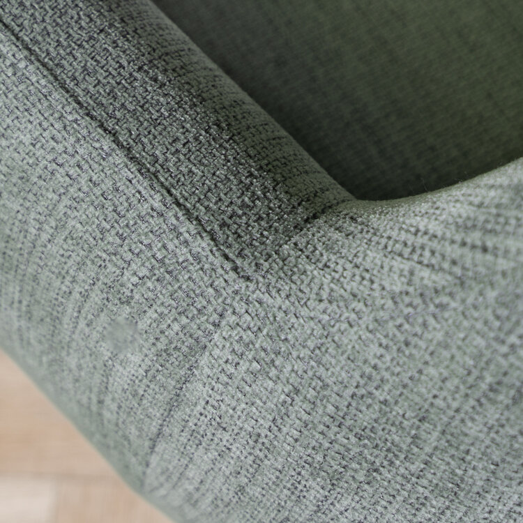 Esszimmerstuhl Lars recycelter Stoff mit Armlehne grün