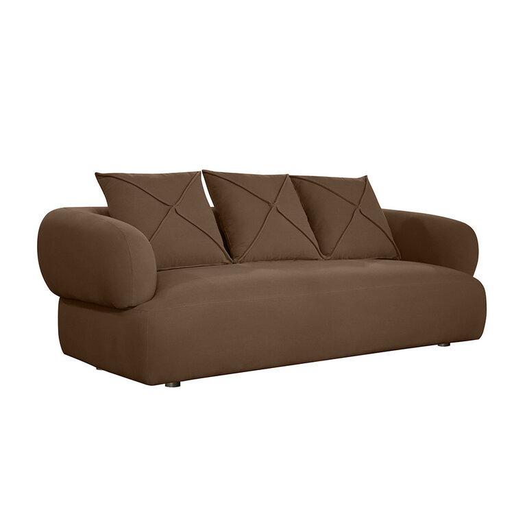 Samt Sofa Palermo 3-Sitzer braun