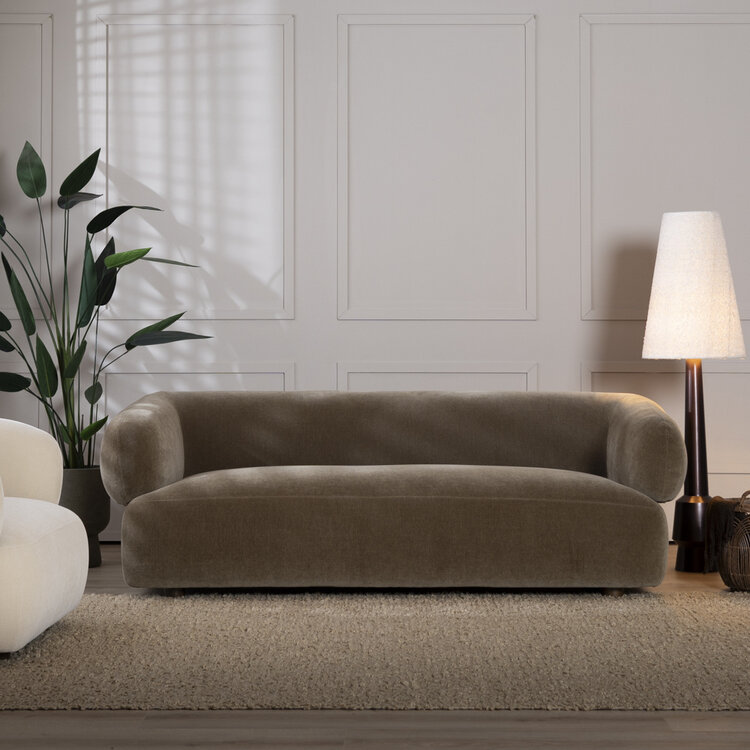 Samt Sofa Palermo 3-Sitzer braun