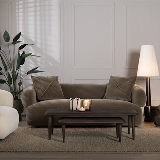 Samt Sofa Palermo 3-Sitzer braun