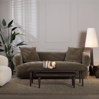 Samt Sofa Palermo 3-Sitzer braun