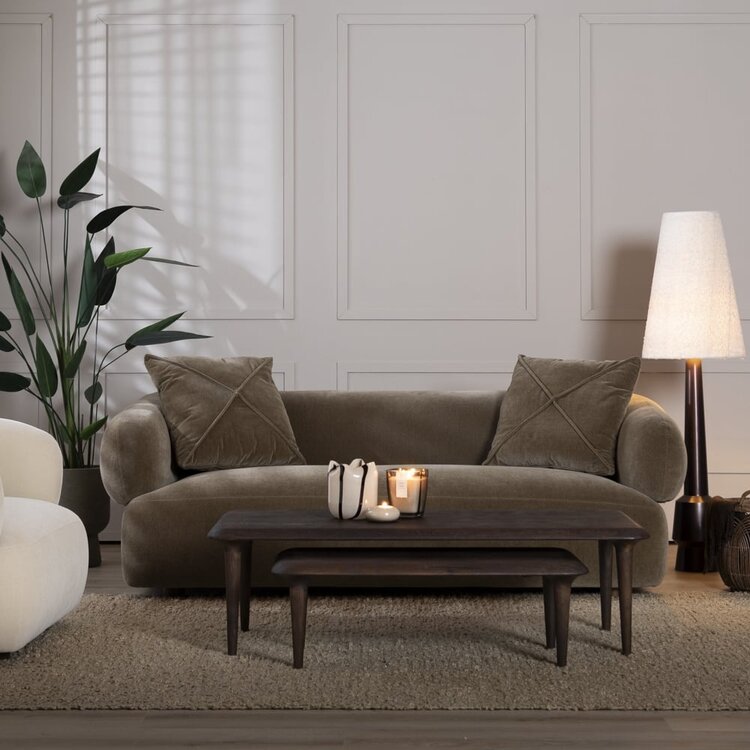 Samt Sofa Palermo 3-Sitzer braun