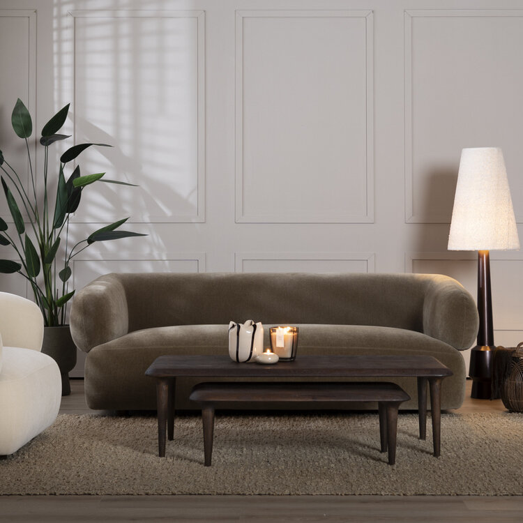 Samt Sofa Palermo 3-Sitzer braun