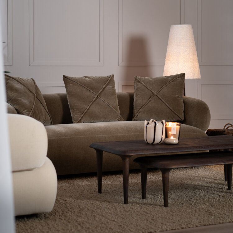 Samt Sofa Palermo 3-Sitzer braun