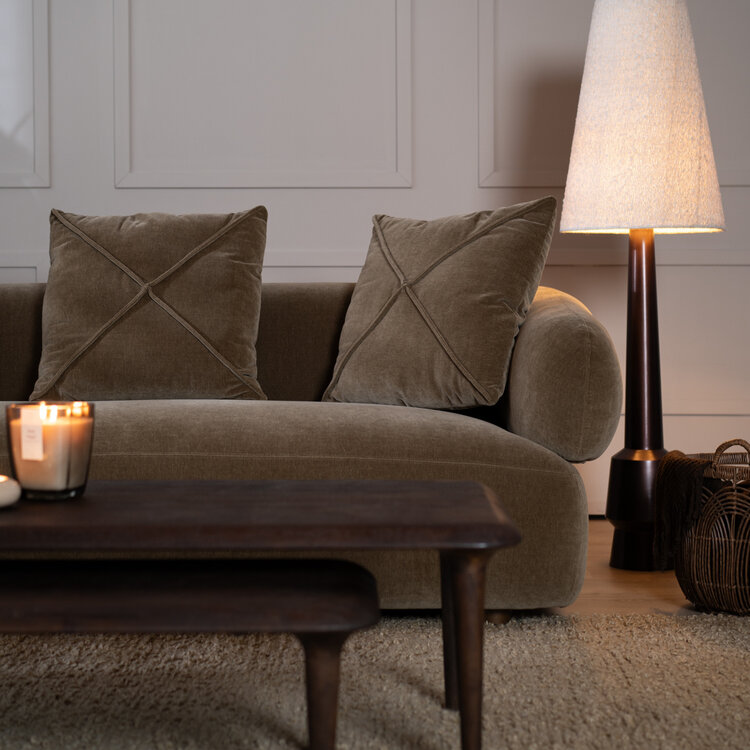 Samt Sofa Palermo 3-Sitzer braun