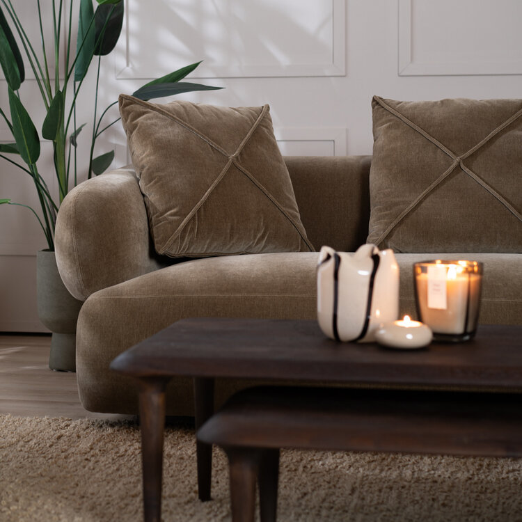 Samt Sofa Palermo 3-Sitzer braun