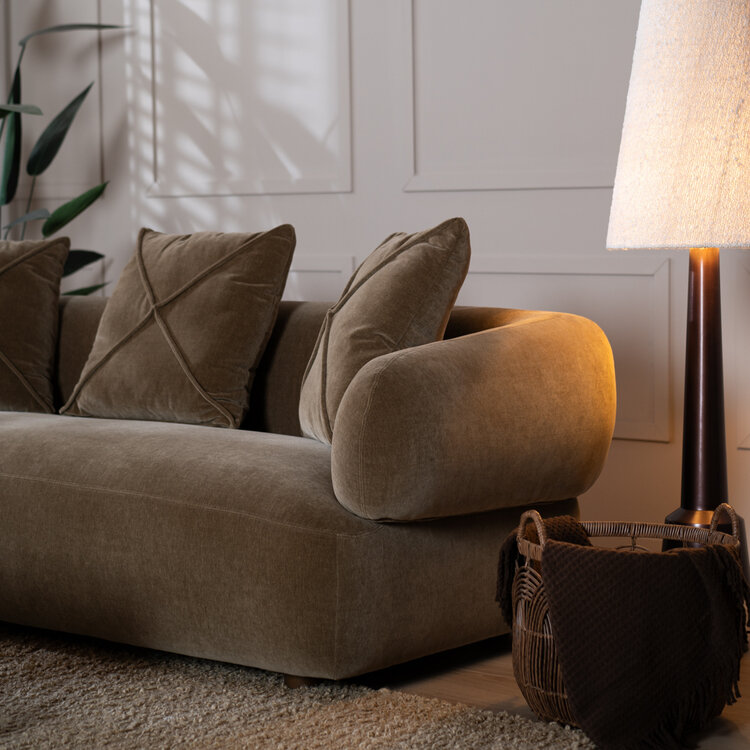 Samt Sofa Palermo 3-Sitzer braun