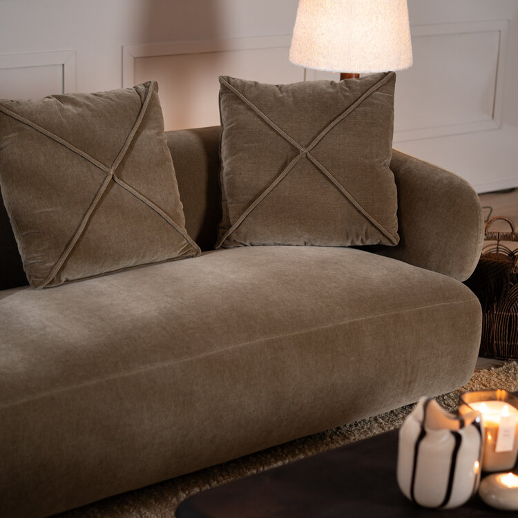 Samt Sofa Palermo 3-Sitzer braun