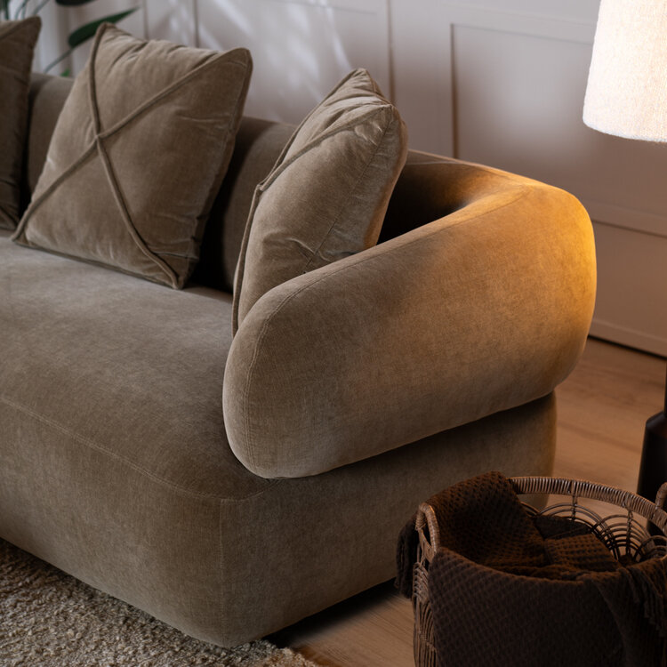 Samt Sofa Palermo 3-Sitzer braun