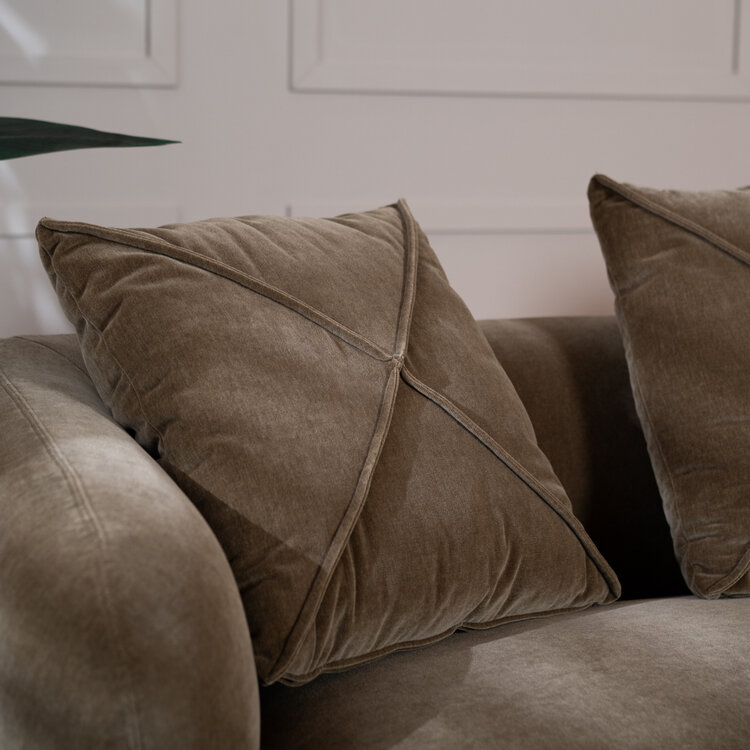 Samt Sofa Palermo 3-Sitzer braun