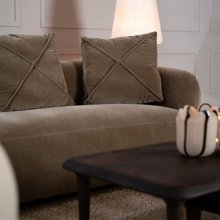 Samt Sofa Palermo 3-Sitzer braun