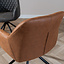 Esszimmerstuhl Leder Dex  180° drehbar Cognac