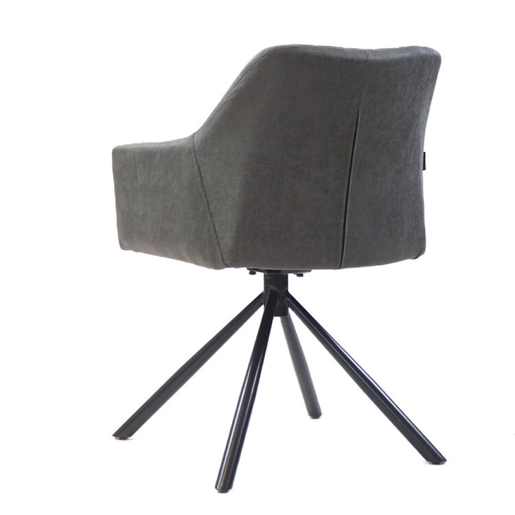 Esszimmerstuhl Leder Dex  180° drehbar Anthrazit