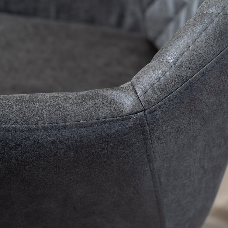 Esszimmerstuhl Leder Dex  180° drehbar Anthrazit