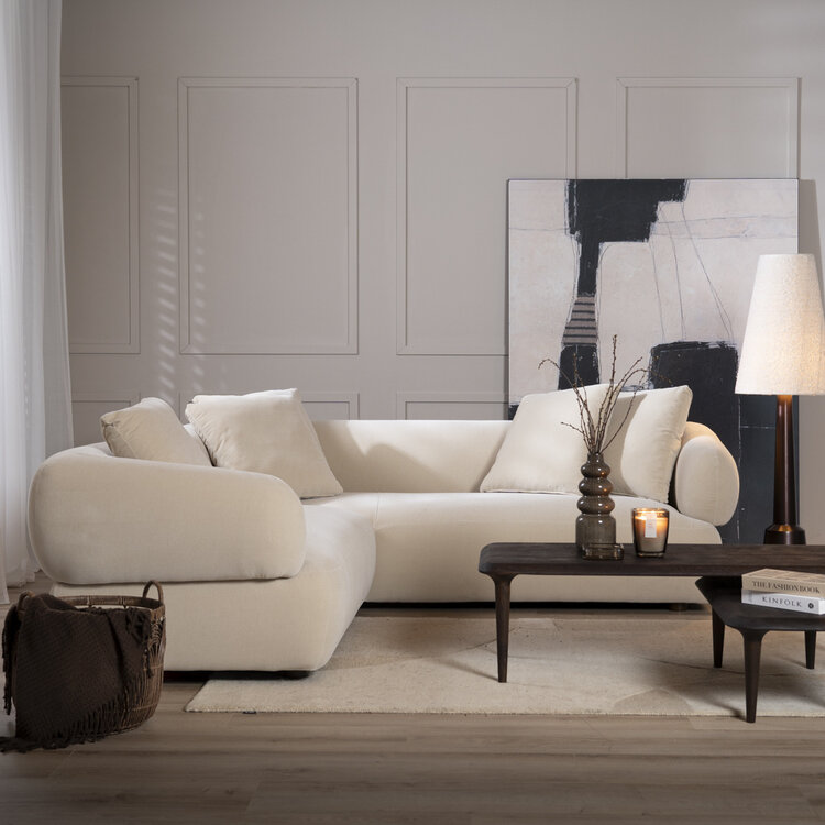 Ecksofa Palermo Samt beige links