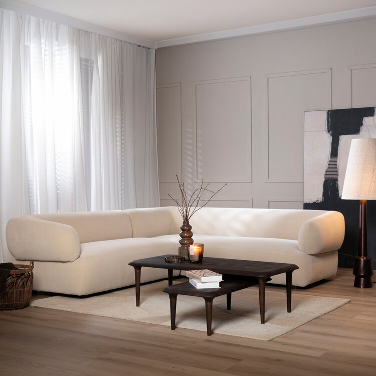 Ecksofa Palermo Samt beige links