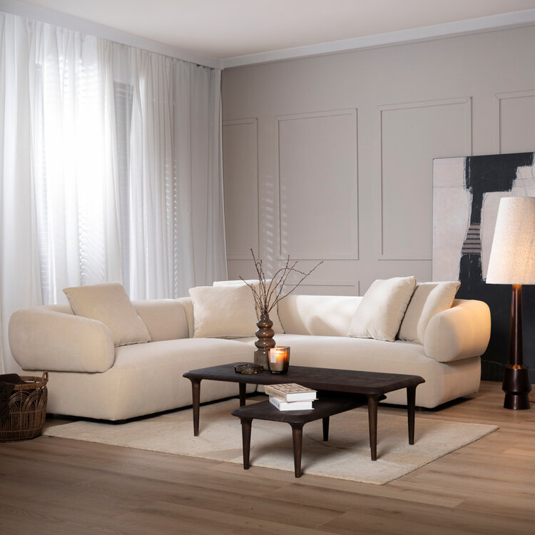 Ecksofa Palermo Samt beige links