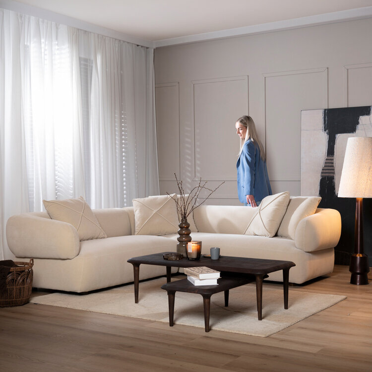 Ecksofa Palermo Samt beige links