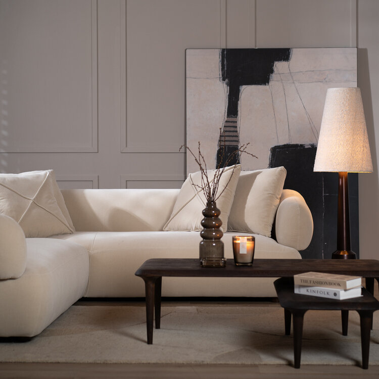 Ecksofa Palermo Samt beige links