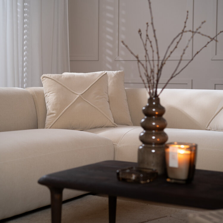 Ecksofa Palermo Samt beige links