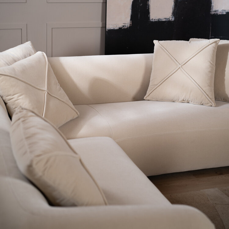 Ecksofa Palermo Samt beige links