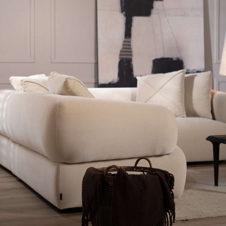 Ecksofa Palermo Samt beige links