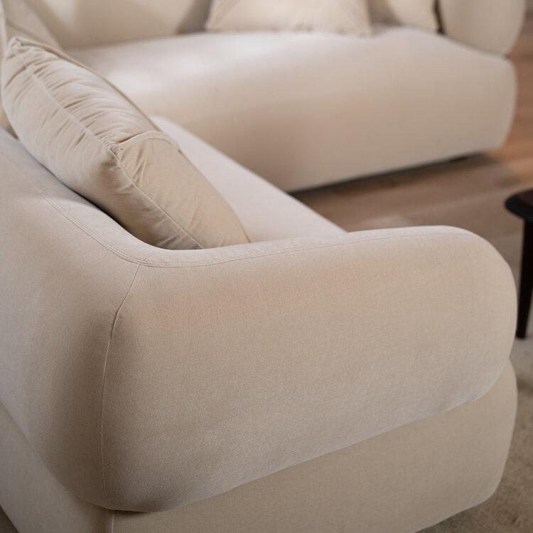 Ecksofa Palermo Samt beige links