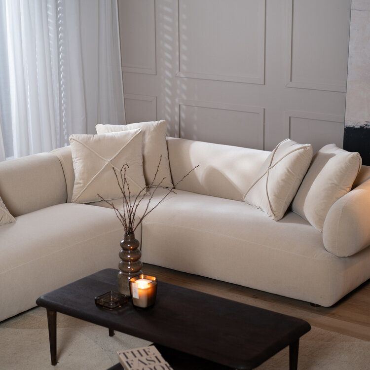 Ecksofa Palermo Samt beige links