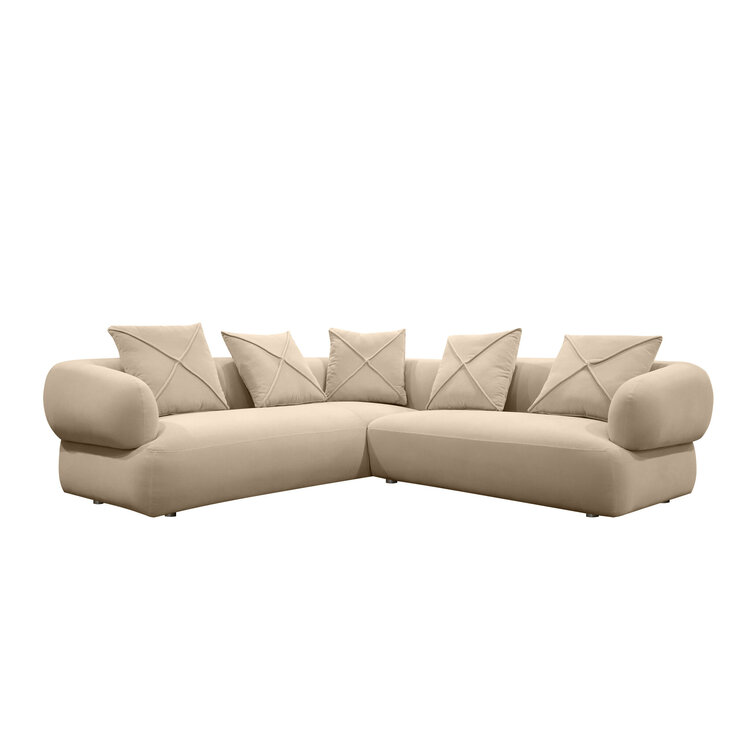 Ecksofa Palermo Samt beige rechts