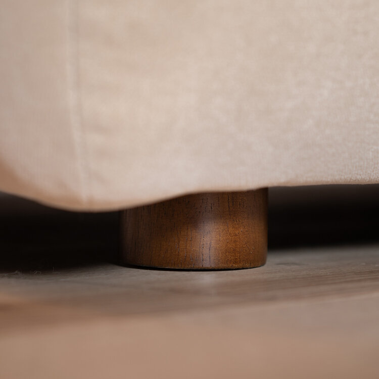 Ecksofa Palermo Samt beige rechts