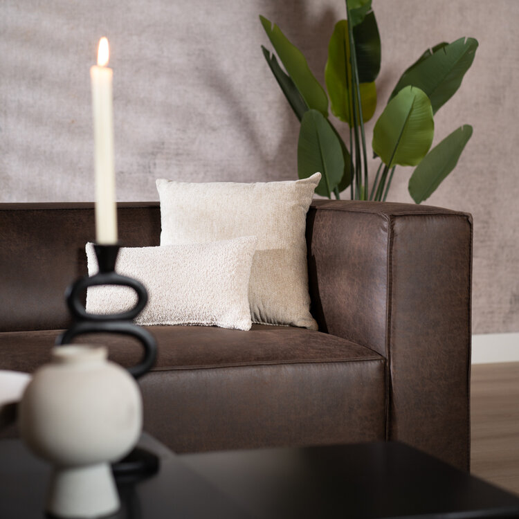 Ecksofa Memphis Eco-Leder braun links