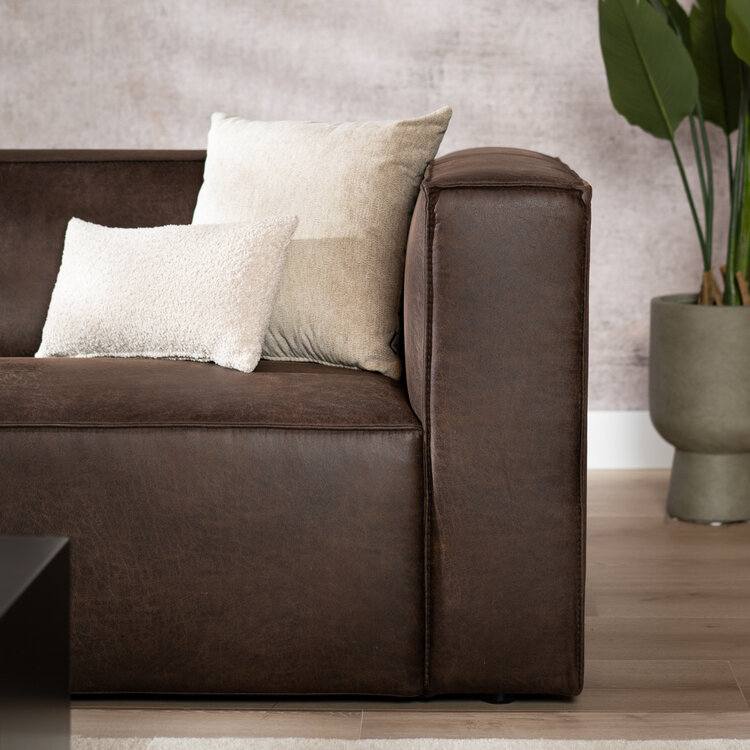 Ecksofa Memphis Eco-Leder braun links